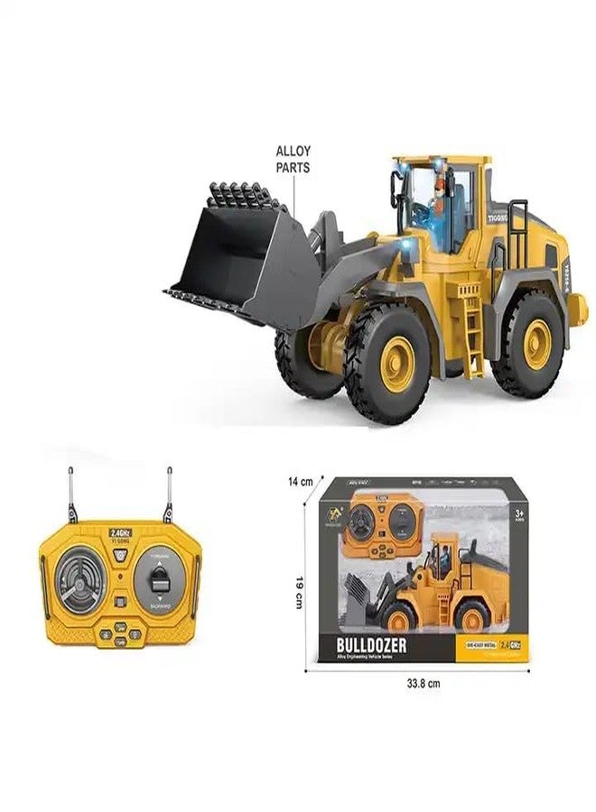 RAHU RC Bulldozer Toy 1/24 Scales 9 Channel High Simulation Construction Vehicle Toy with LED Light and Sound 2.4G RC Construction Truck Toy USB Rechargeable RC Truck Toy for Kids Ages 3+ - Image 4
